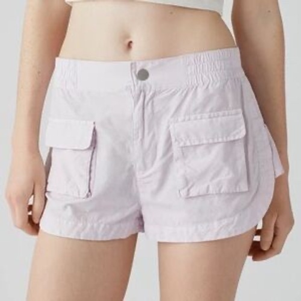 Urban Outfitters Womens Cargo Shorts Light Purple Utility Dolphin Hem Size M